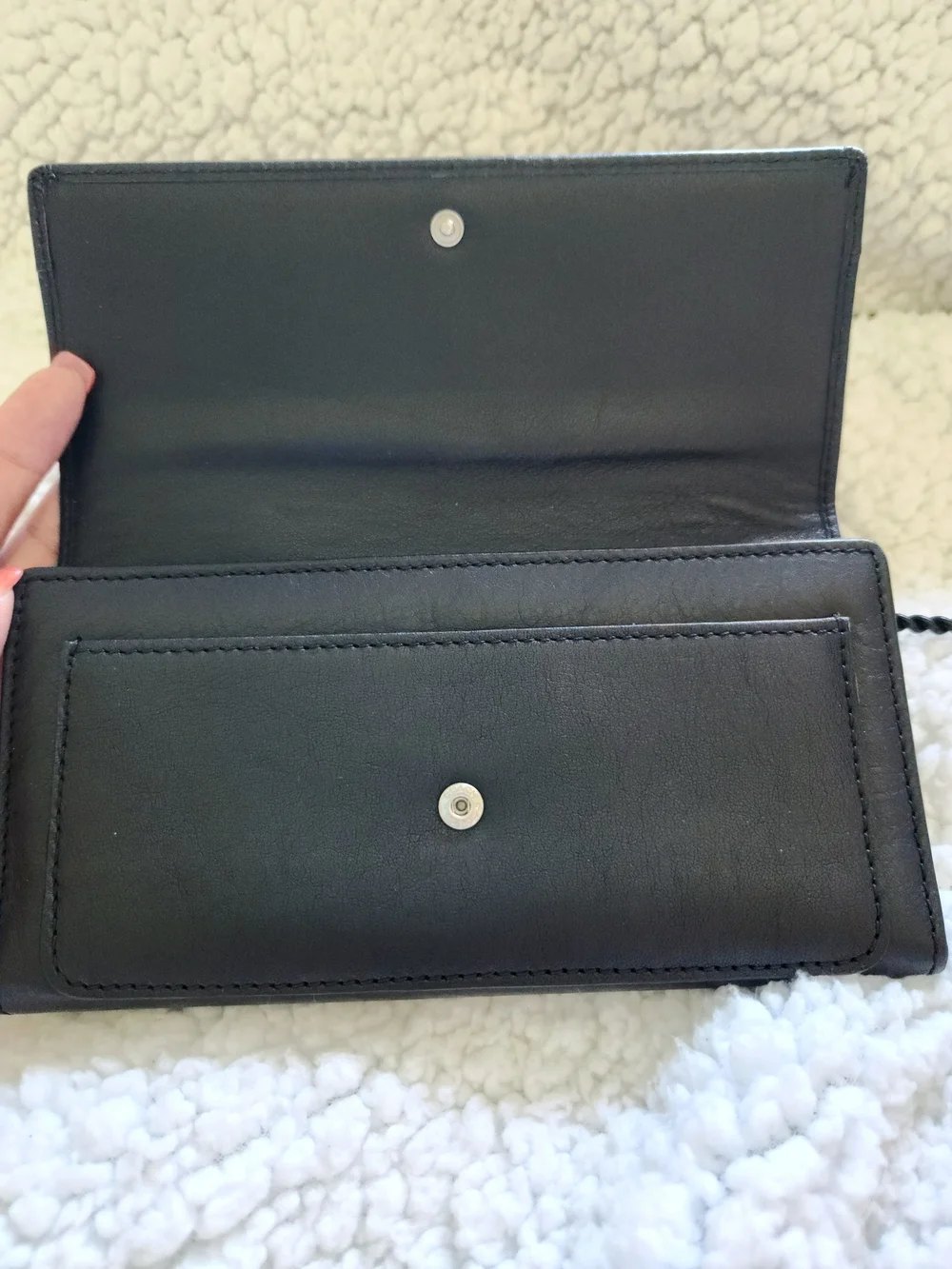 Coach Ashley Black Pleated Leather Wallet
